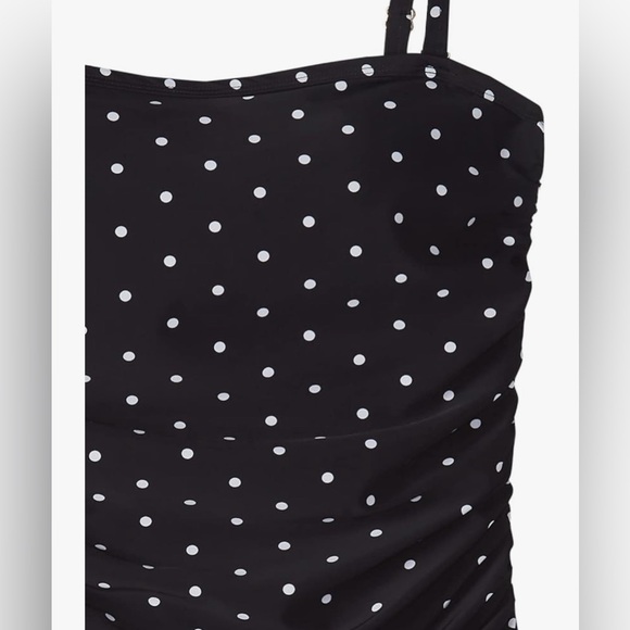 NWT Ocean Blues Women’s Bandeau Tankini Top Runched Swimsuit Polkadots Sz XL - Picture 7 of 8